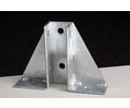 Plaque de base, 215x40x152mm, Acier galvanisé, Lot de 4 pièces